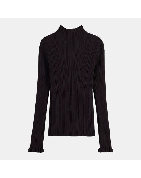 Pull moulant Ribbed noir