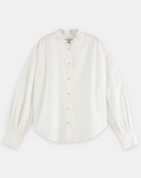 Weißes englisches Stickhemd