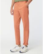 Pantalon Chino Super Slim Fit en Coton Bio mélangé Stretch brique