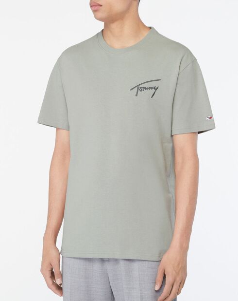 Graugrünes Signature-T-Shirt