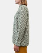 Surchemise 100% Coton Bio Relaxed Fit à carreaux vert/marron