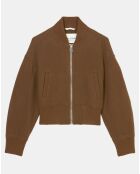 Blouson en Laine mélangée Cropped marron