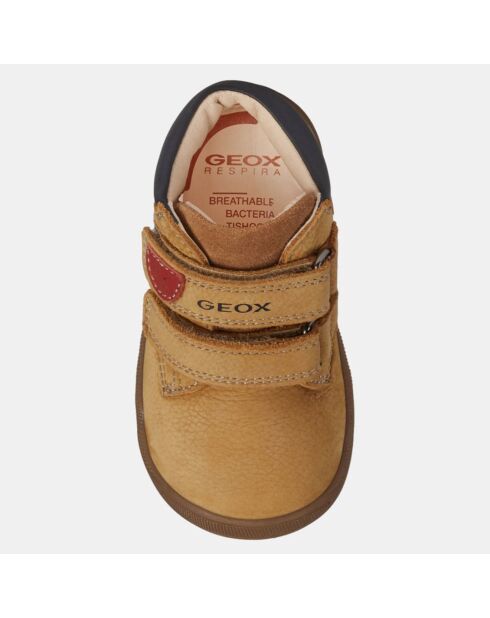 Baskets en Velours de Cuir Macchia camel