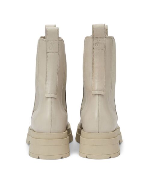 Chelsea Boots en Cuir tige haute beiges