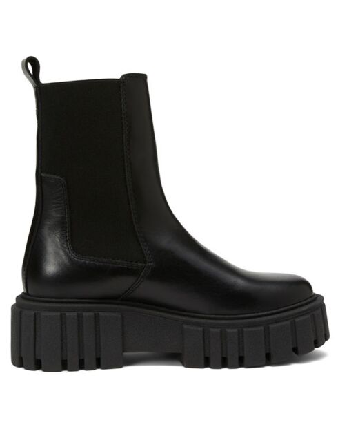 Chelsea Boots en Cuir semelle chunky noires