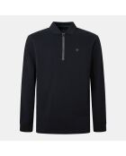 Polo Regular Fit Col Zip Contrast noir