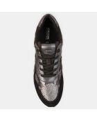 Baskets en Cuir running Tabelya gris/noir