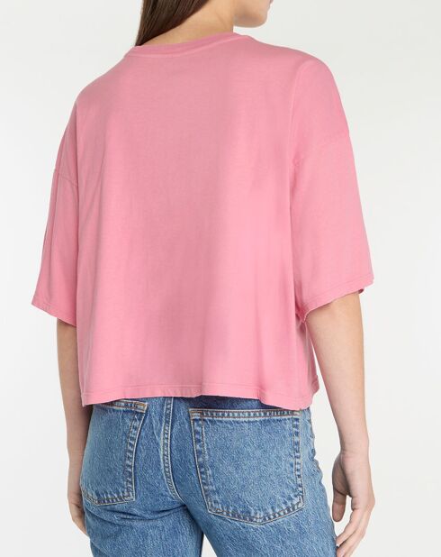 T-Shirt Crop good vibes rose