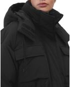 Parka longue puffer poches noire