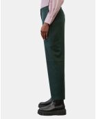 Pantalon cargo en Laine mélangée vert foncé