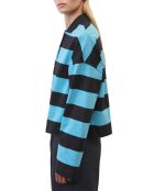 Polo rayures rugby bleu/noir