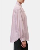 Blouse en Popeline col polo violet clair