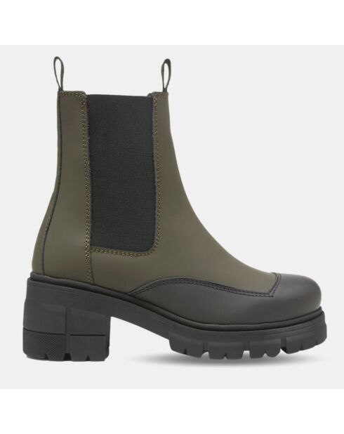 Chelsea Boots en Cuir kaki