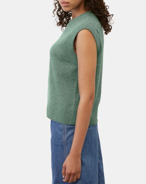 Pull sans manches en Laine mélangée vert