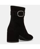 Bottines en Velours de Cuir Eleana noires