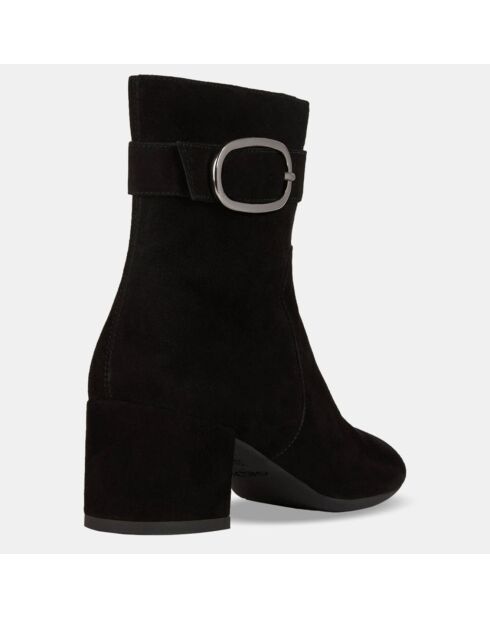 Bottines en Velours de Cuir Eleana noires