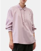 Blouse en Popeline col polo violet clair