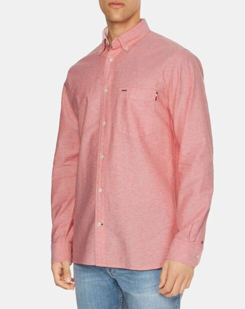 Lichtrood overhemd van Oxford Solid regular