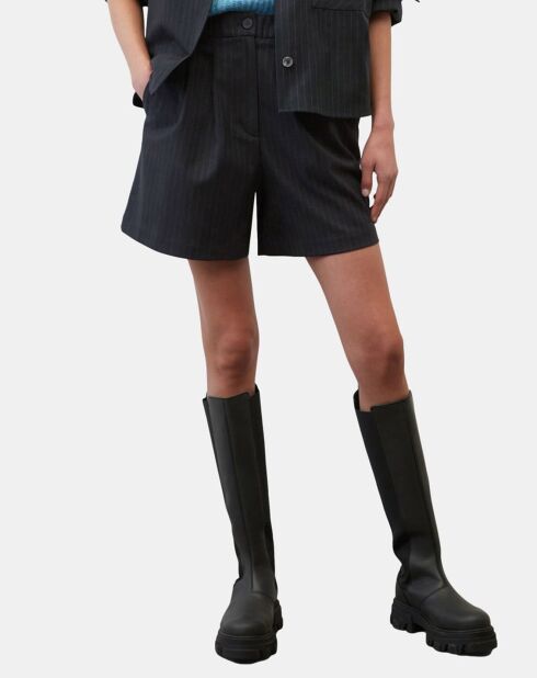 Short de costume à rayures noir