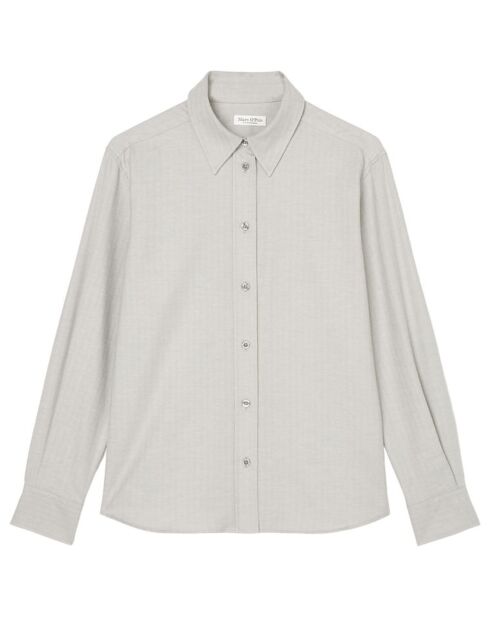 Chemise en Flanelle manches ballons gris clair