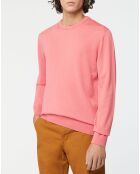 Pull 100% Laine col rond rose foncé