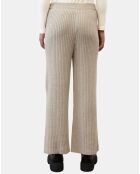 Pantalon en maille côtelée beige