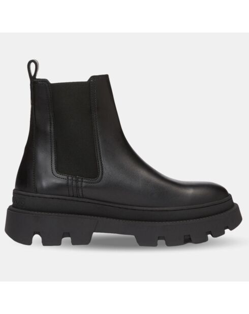 Boots en Cuir semelle Isak noires