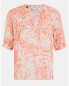 Blouse Henley imprimée orange