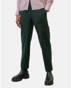 Pantalon cargo en Laine mélangée vert foncé