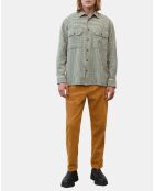 Surchemise 100% Coton Bio Relaxed Fit à carreaux vert/marron