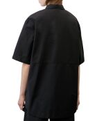 Chemise manches larges poches noire