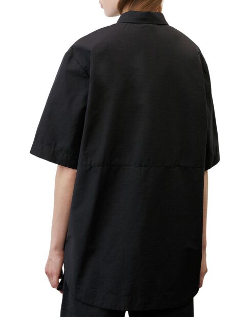 Chemise manches larges poches noire