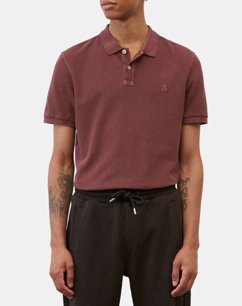 Polo 100% Coton Bio piqué relax bordeaux