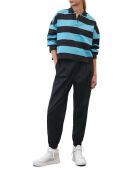 Polo rayures rugby bleu/noir