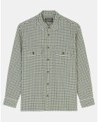Surchemise 100% Coton Bio Relaxed Fit à carreaux vert/marron