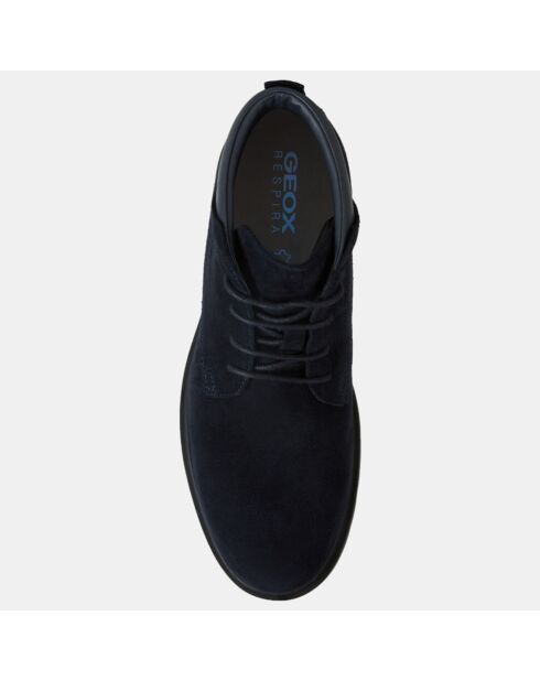 Boots en Velours de Cuir Spherica bleu marine