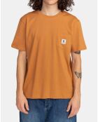 T-Shirt Basic Pocket label camel