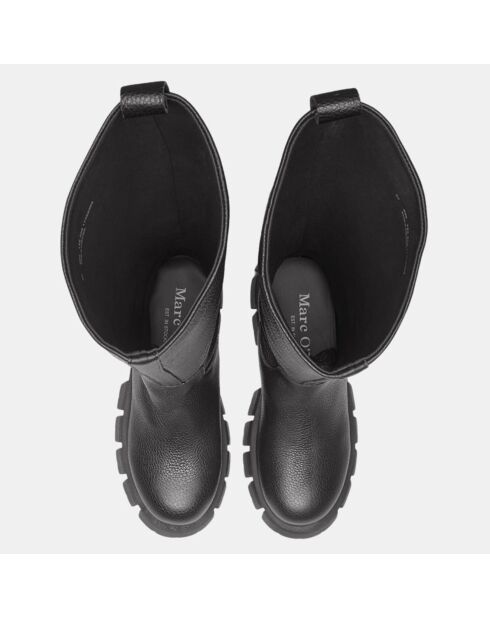 Bottes en Cuir chunky Campagne noires