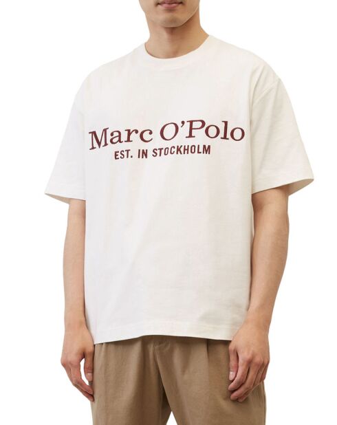 T-Shirt 100% Coton Bio col rond logo brodé blanc