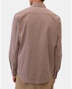 Chemise en Popeline 100% Coton Bio Regular Fit vichy blanc/rouge