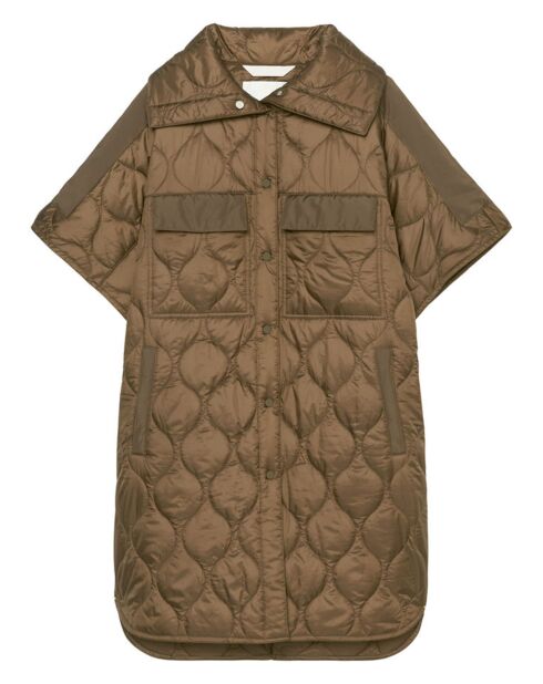 Veste cape matelassée padded marron