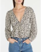 Top Time goes by daisy print multicolore