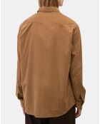 Chemise Regular Fit en Velours milleraies marron