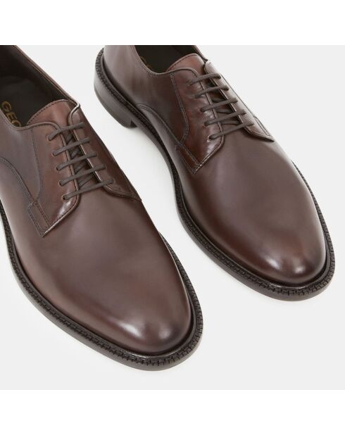 Derbies en Cuir Premium Artenova marron foncé
