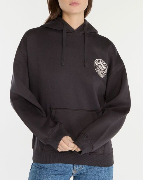 Sweat Oversize Sunring noir délavé