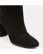 Bottes en Velours de Cuir Pheby noires - Talon 8 cm