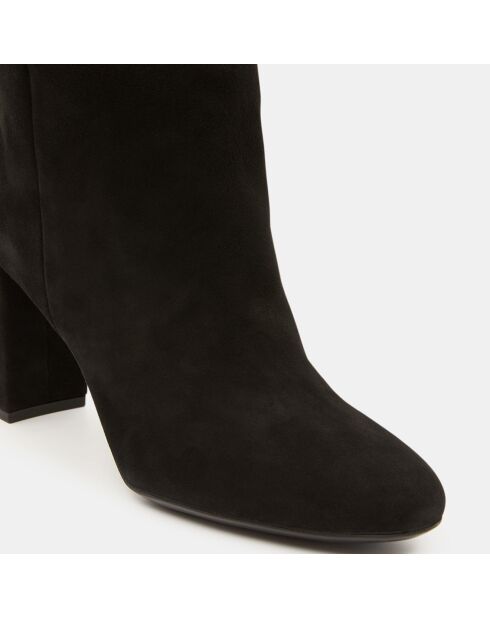 Bottes en Velours de Cuir Pheby noires - Talon 8 cm