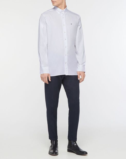 Chemise Slim Fit Oxford unie blanche