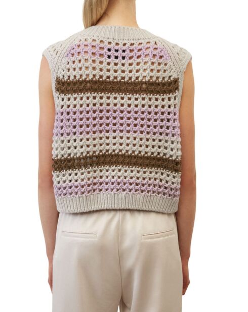 Pull sans manches 100% Laine Tricot multicolore