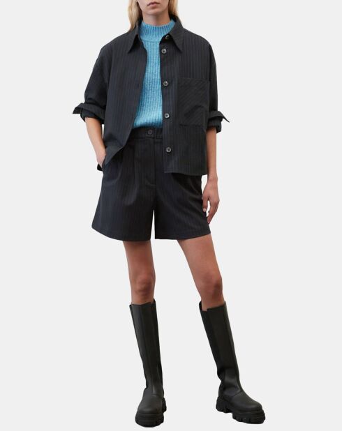 Short de costume à rayures noir